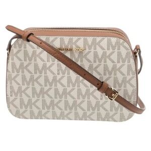 Michael Kors Houston Large Zip Crossbody Bag cream/tan retail $198